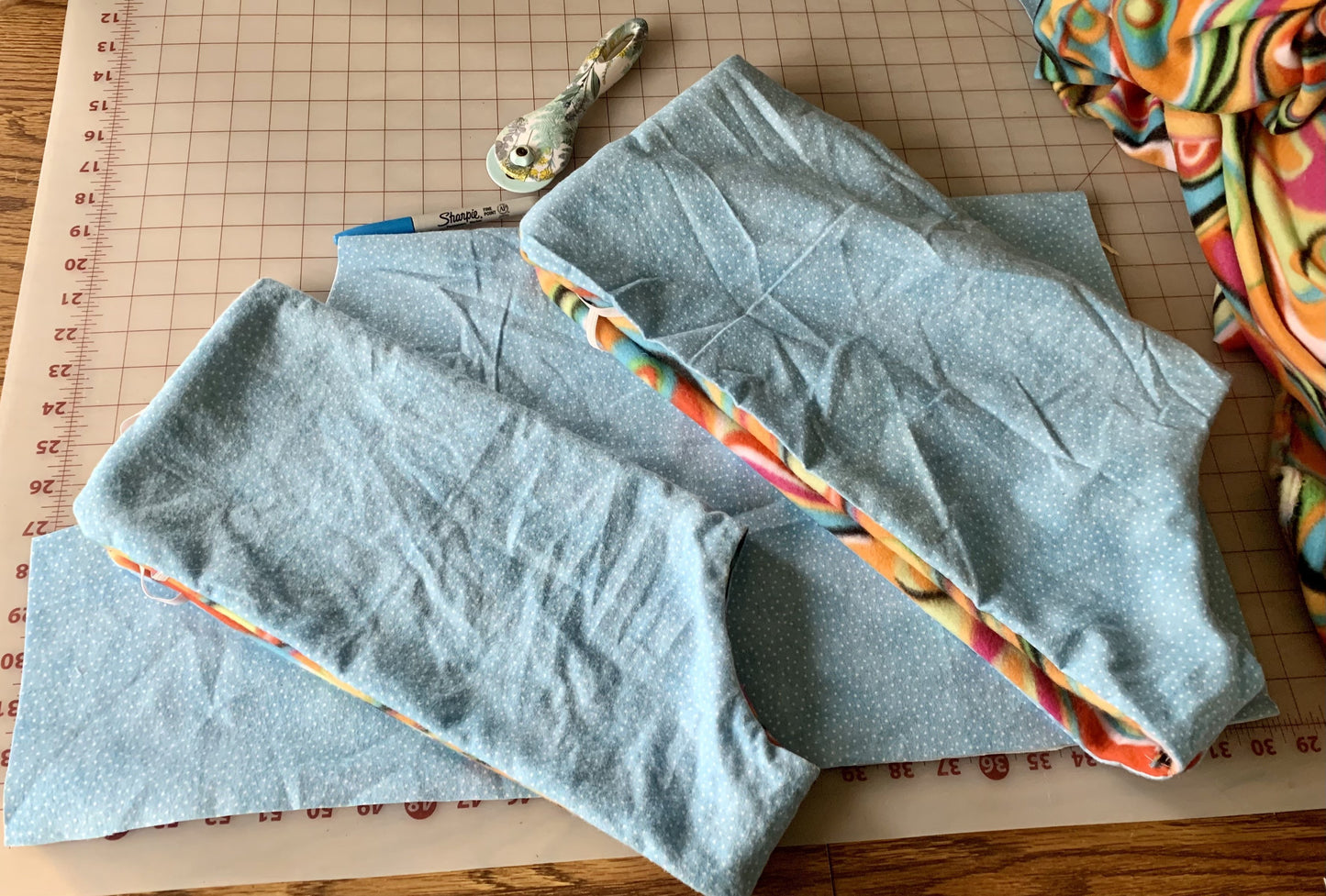 Polar Pajamas - Blue Camo Flannel/ Black Fleece