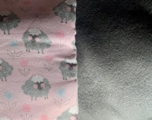 Polar Pajamas - Lambs on Pink Flannel/ Gray Fleece