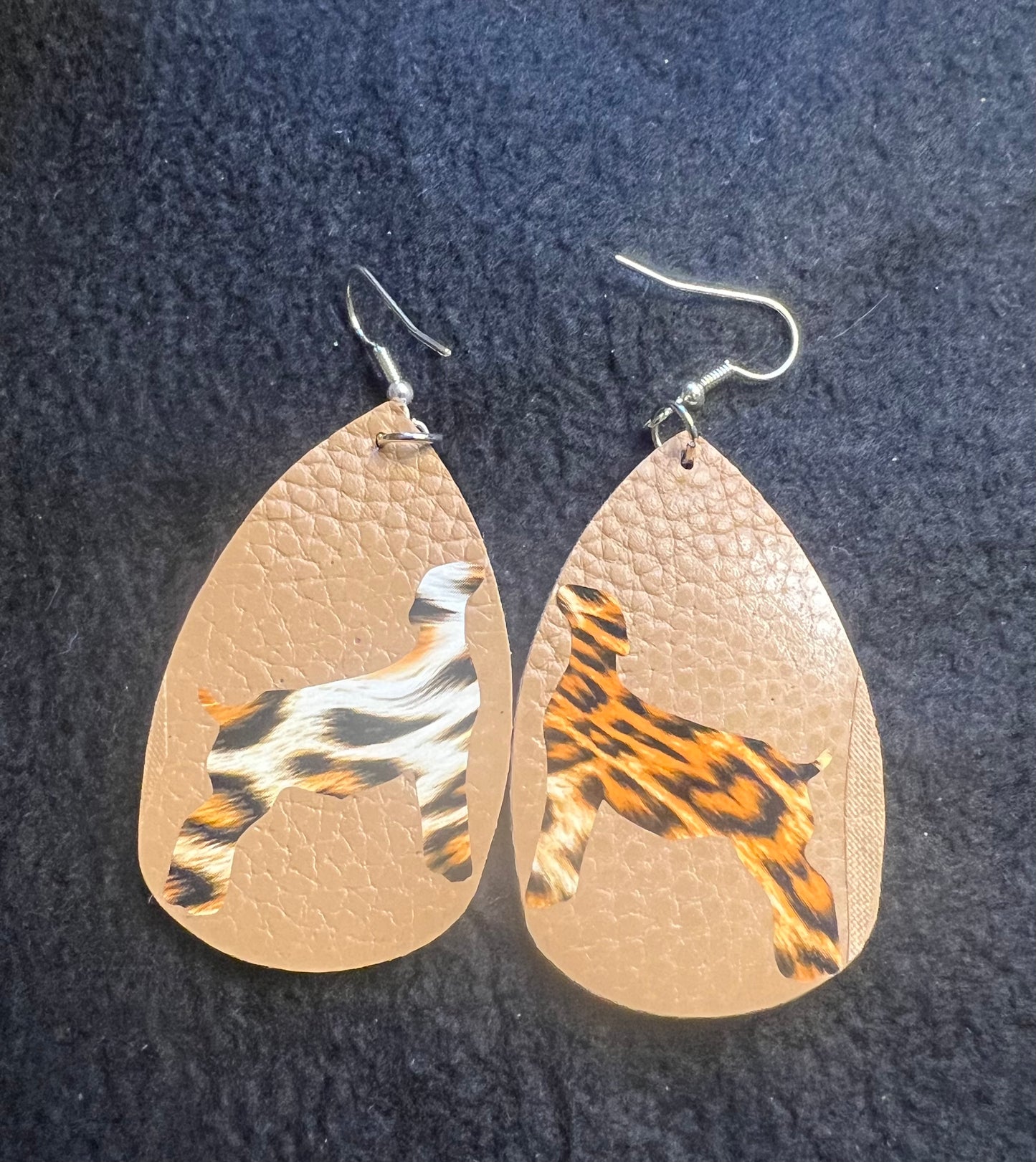 Faux leather teardrop earrings
