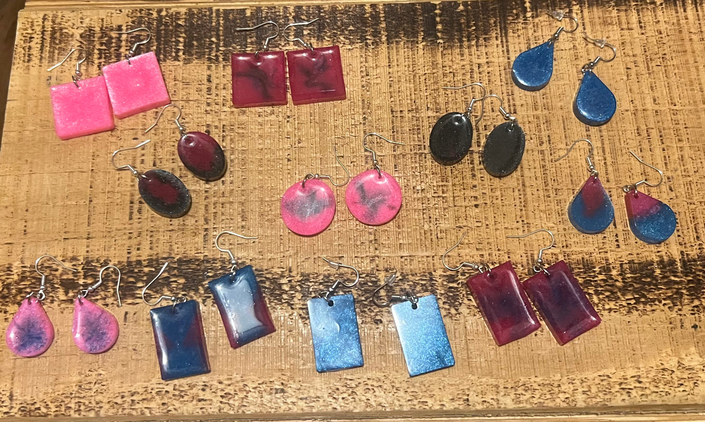 Hand Crafted Epoxy Resin Earrings